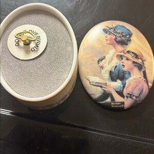 Knowles music box ceramic Norman Rockwell wind up plays amazing grace